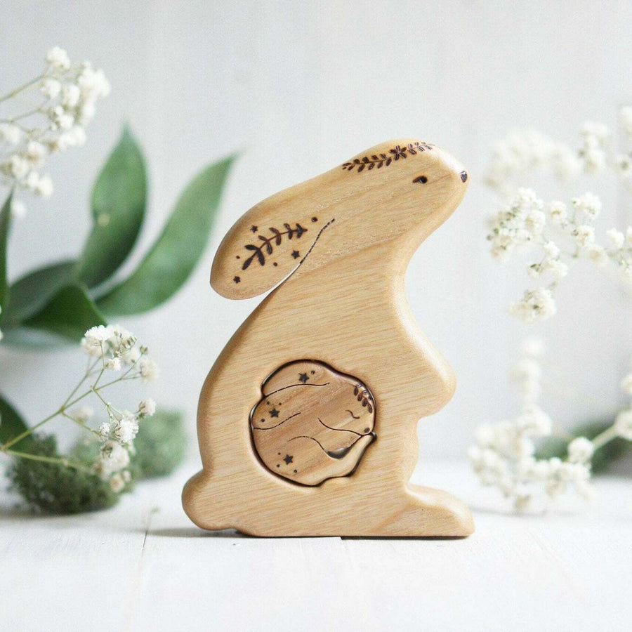 Wooden bunny announcement puzzle by Tiny Fox Hole (view 6)