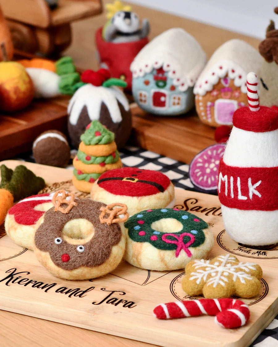 Magical Christmas Play Food Set, Santa's Milk and 4 Christmas Donuts