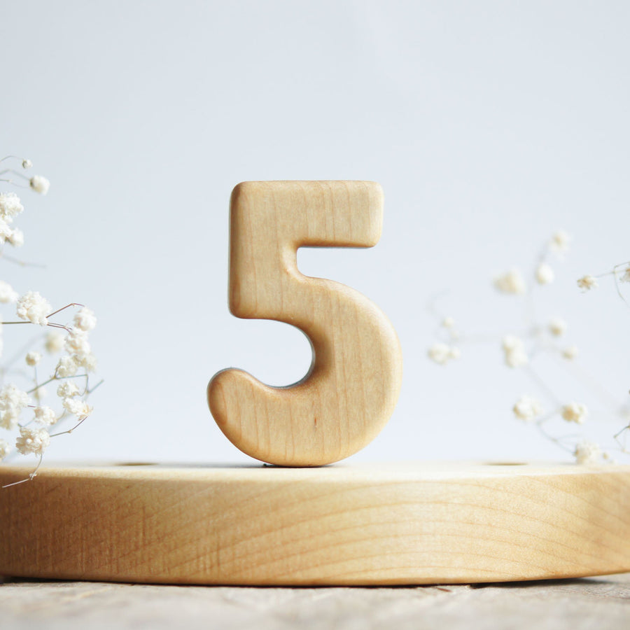 Wooden Number, a hand-carved wooden toy by Tiny Fox Hole.