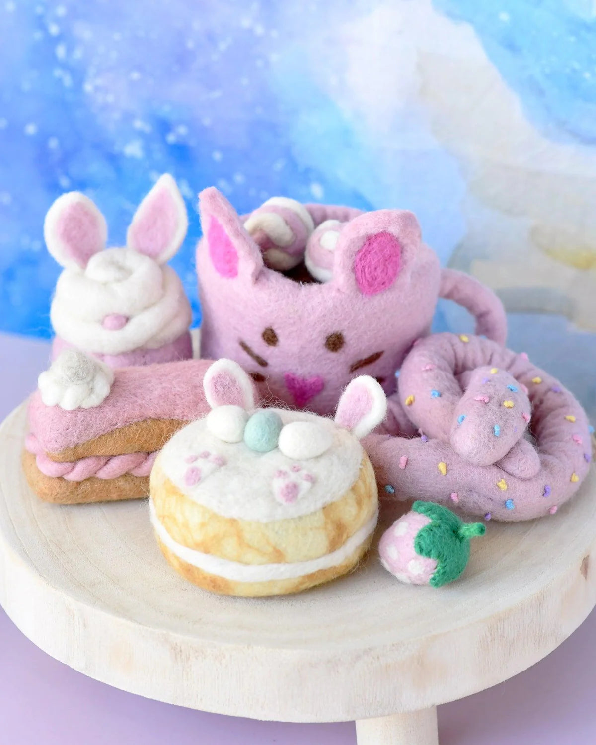 Felt Easter Play Food Set, Pink | Wool Felt Play Food | My Toy Wagon