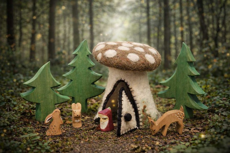 Felt Mushroom Hideaway, Brown