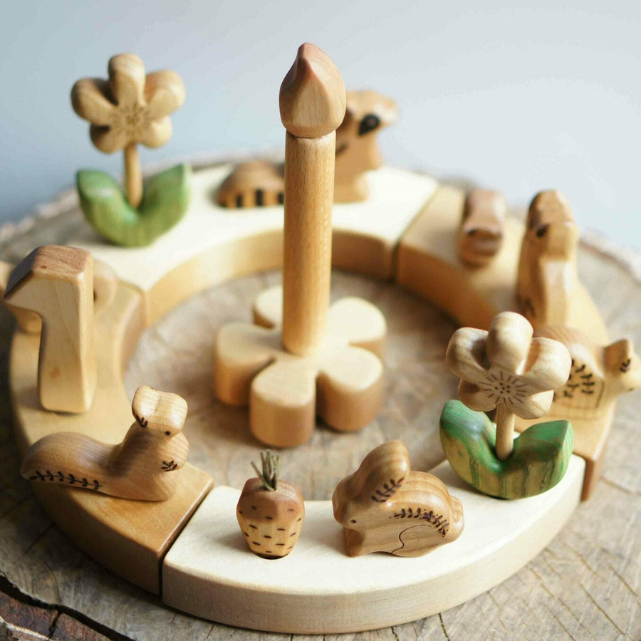 Waldorf Birthday Ring, a wooden Waldorf celebration piece by Tiny Fox Hole (view 2)