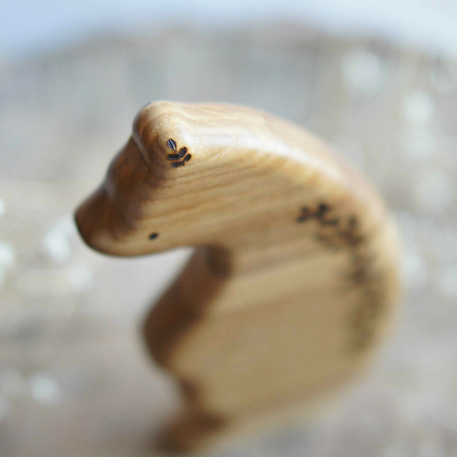 Wooden Bear Toy, a hand-carved wooden toy by Tiny Fox Hole.
