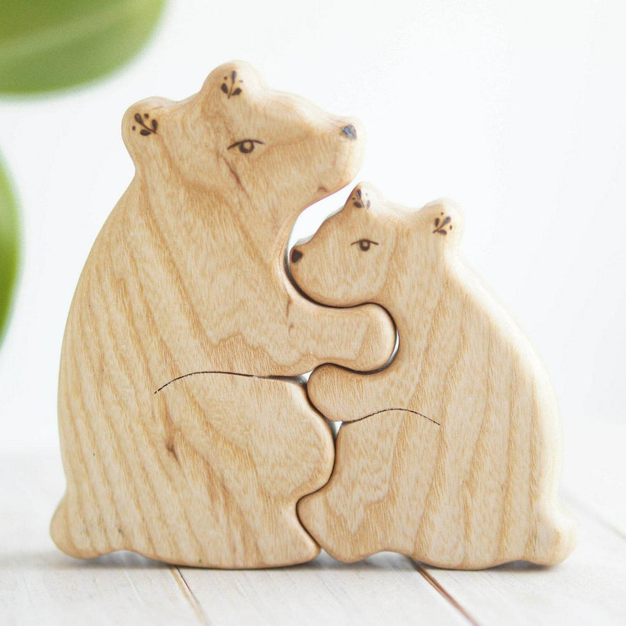 Wooden Mama and Baby Bear Puzzle