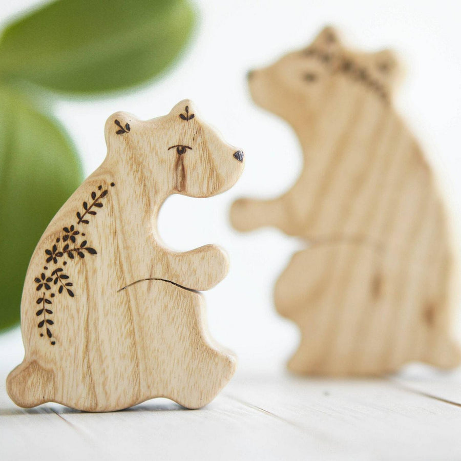 Wooden Mama and Baby Bear Puzzle