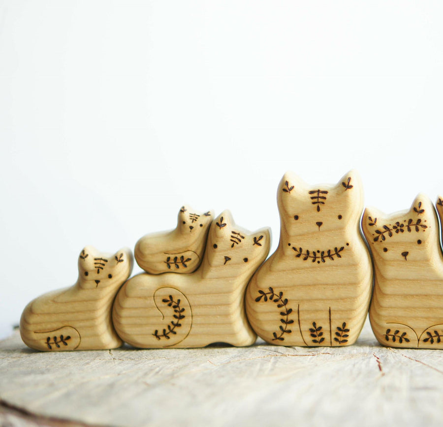 Wooden Cat Family Puzzle