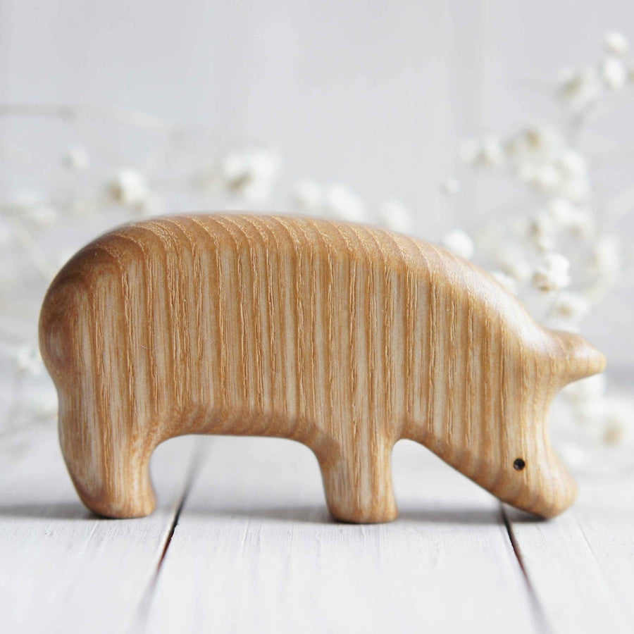 Wooden Pig, Looking Down
