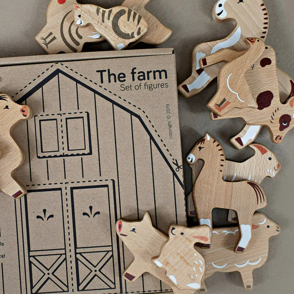 Bajo Wooden Animals Play Set, Farm – My Toy Wagon Bajo Wooden Animals Play Set, Farm – My Toy Wagon