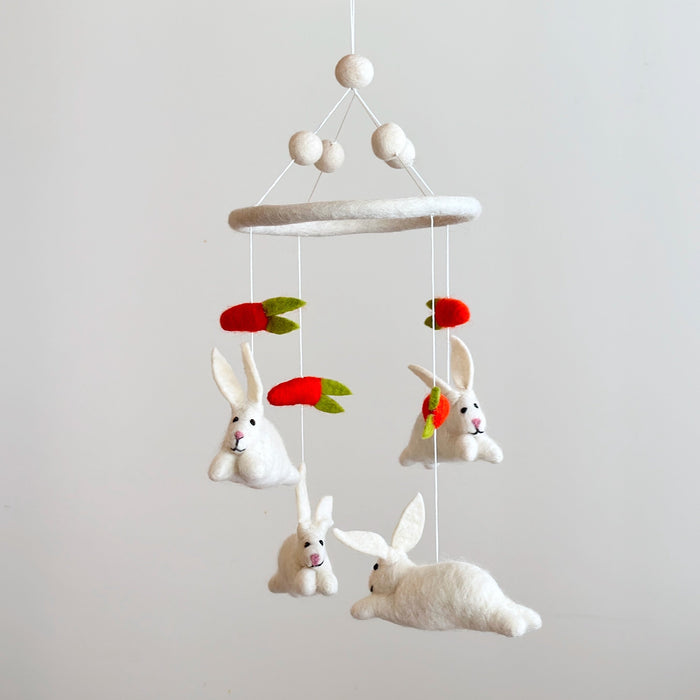 Felt Baby Mobile - Bunnies & Carrots