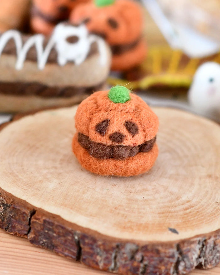 Sale Felt Pumpkin Cream Puff for Halloween