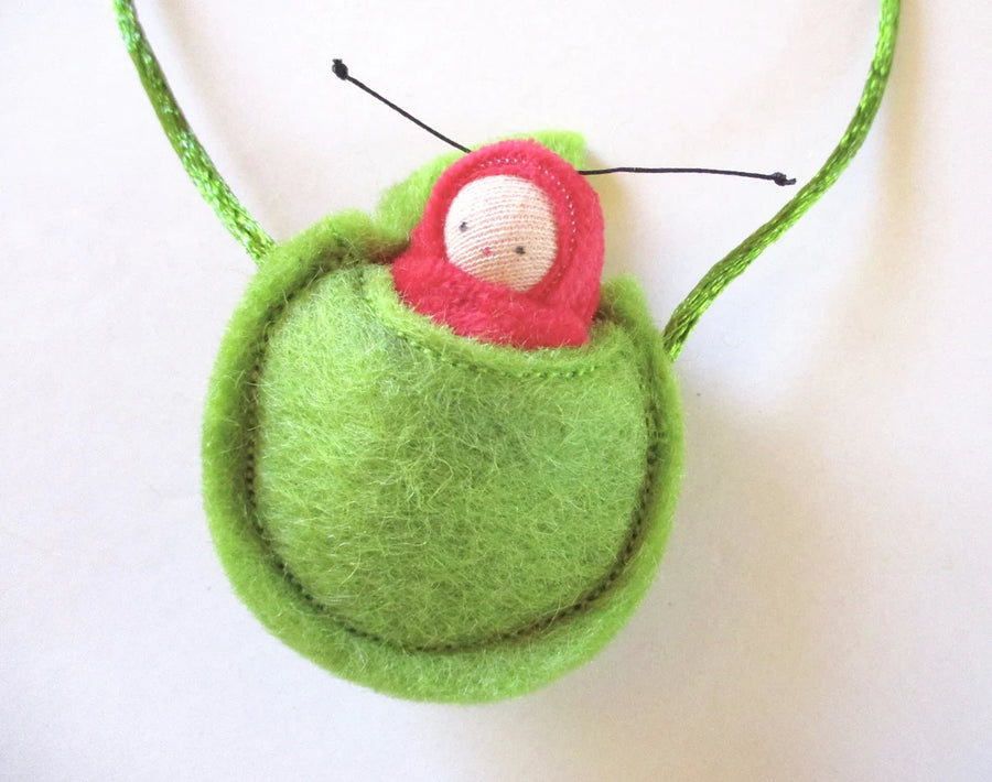 Fairyshadow Love Bug in Leaf Necklace, Assorted Colors