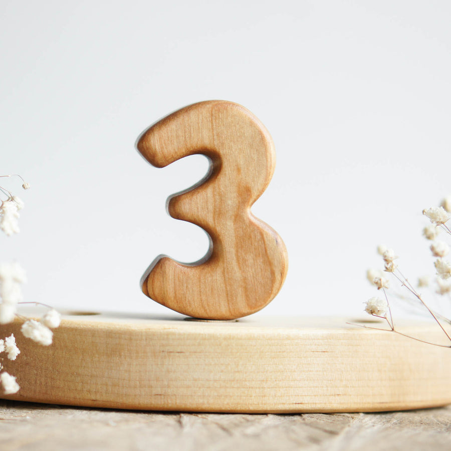 Wooden Number, a hand-carved wooden toy by Tiny Fox Hole.
