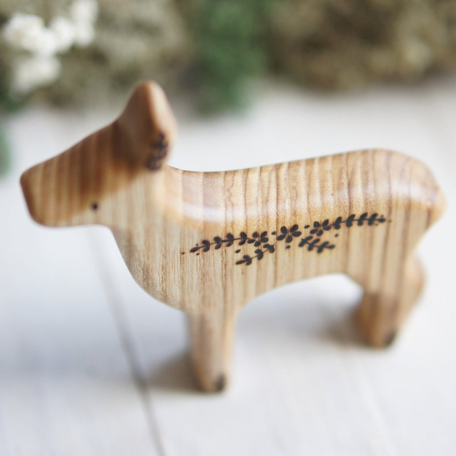 Wooden Deer Toy, a hand-carved wooden toy by Tiny Fox Hole.