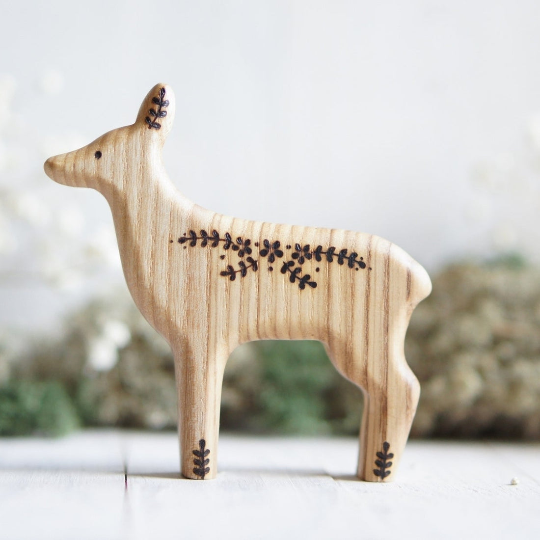 Wooden Deer Toy, a hand-carved wooden toy by Tiny Fox Hole.