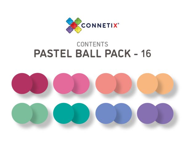 Connetix Tiles 16 Pc Pastel Replacement Ball Pack
