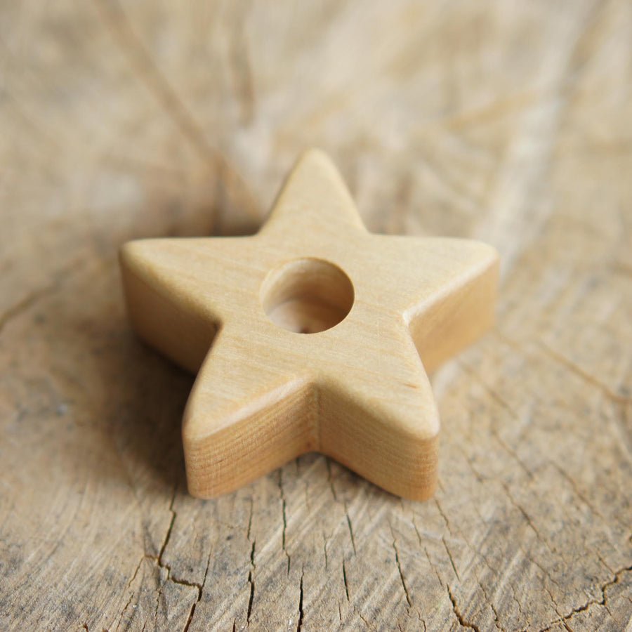 Waldorf Star Stand, a wooden Waldorf celebration piece by Tiny Fox Hole, cut and finished by hand from solid wood