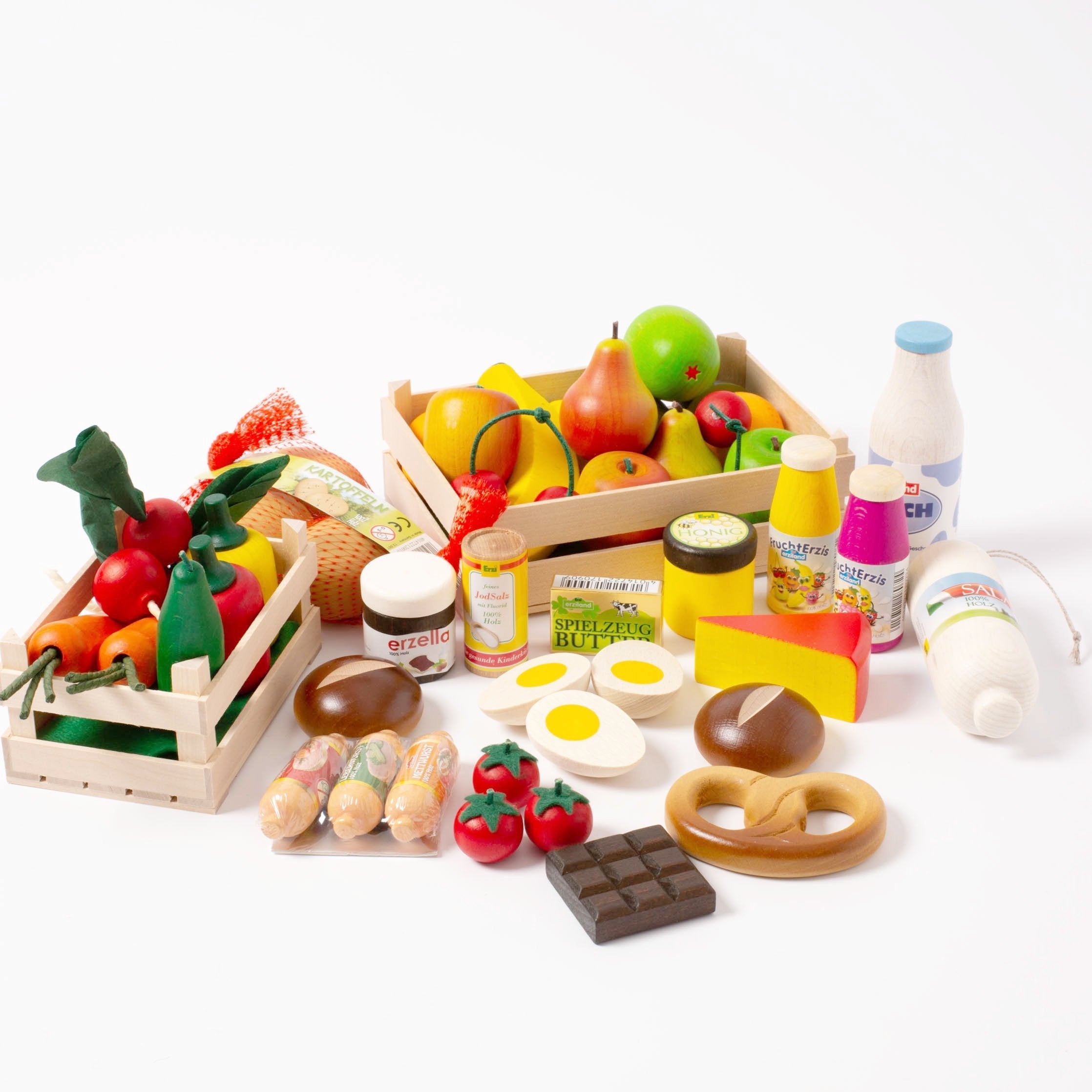 Erzi Wooden Big Box Play Food Assortment Set – My Toy Wagon