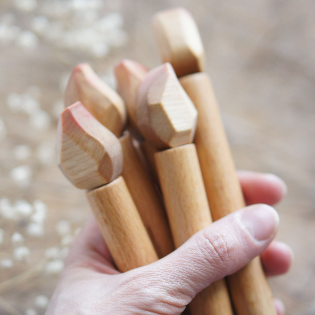 Wooden Birthday Candle, a hand-carved wooden toy by Tiny Fox Hole.