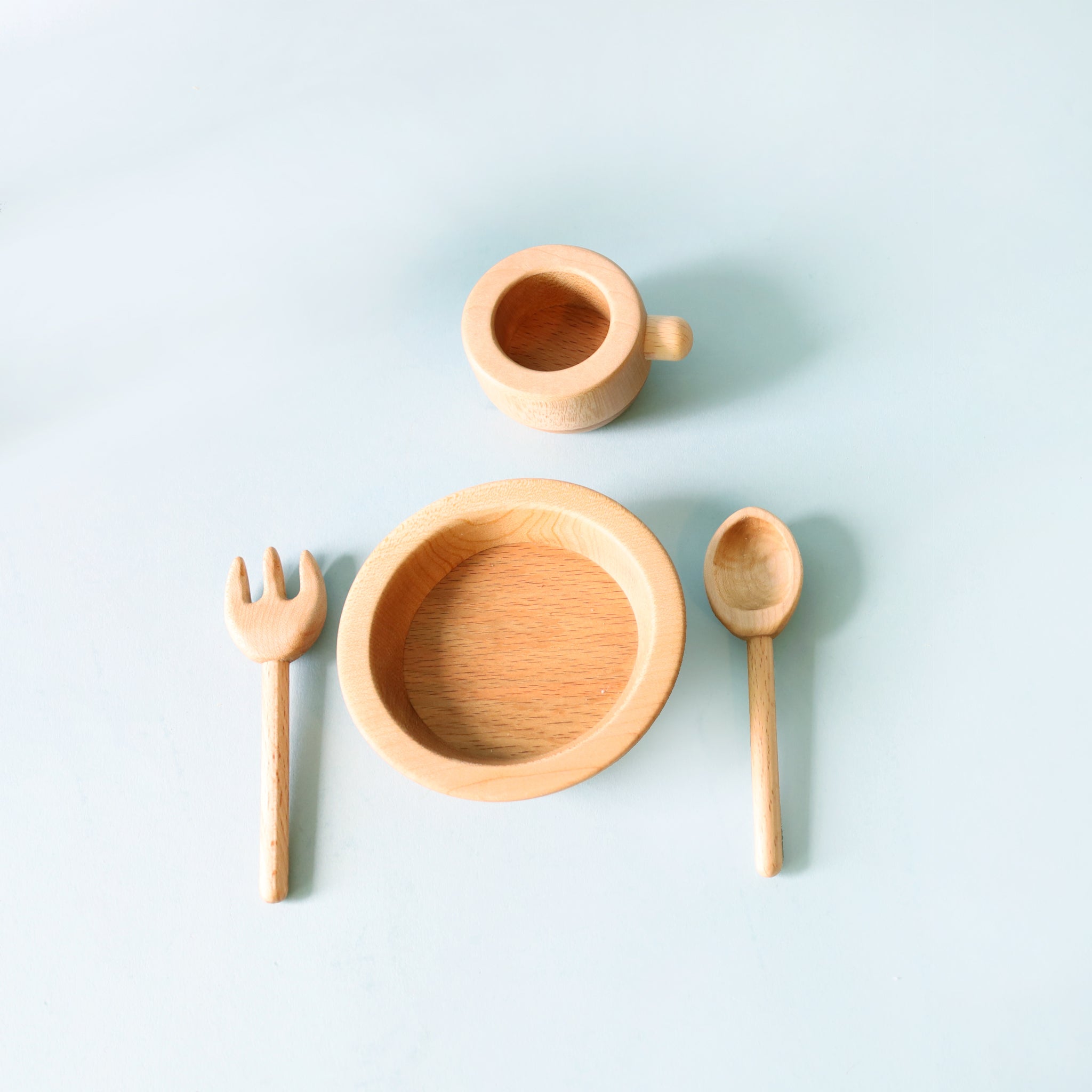 Tateplota Wooden Dinnerware Set (4 Pieces) My Toy Wagon