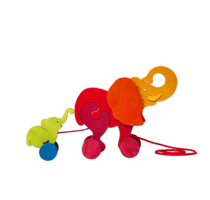 Sale Wooden Elephant Pull Along Toy My Toy Wagon