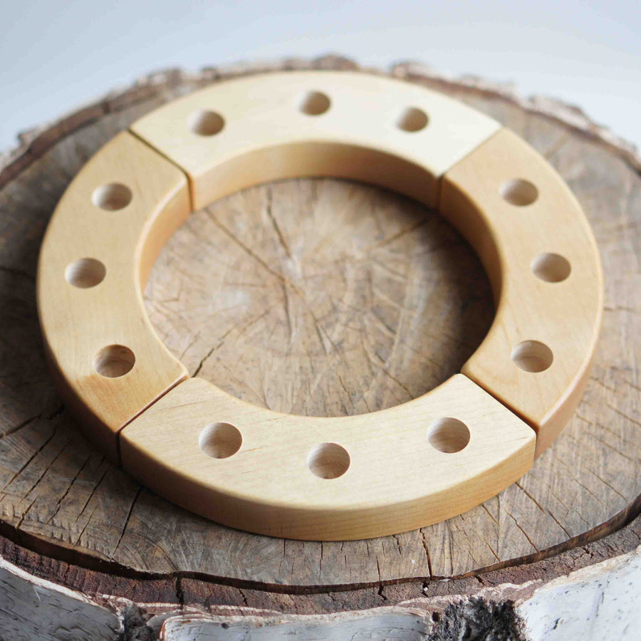 Waldorf Birthday Ring, a wooden Waldorf celebration piece by Tiny Fox Hole, cut and finished by hand from solid wood