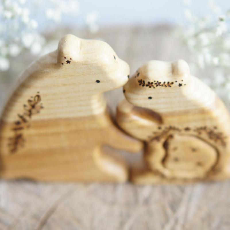 Wooden bear family announcement puzzle by Tiny Fox Hole (view 3)