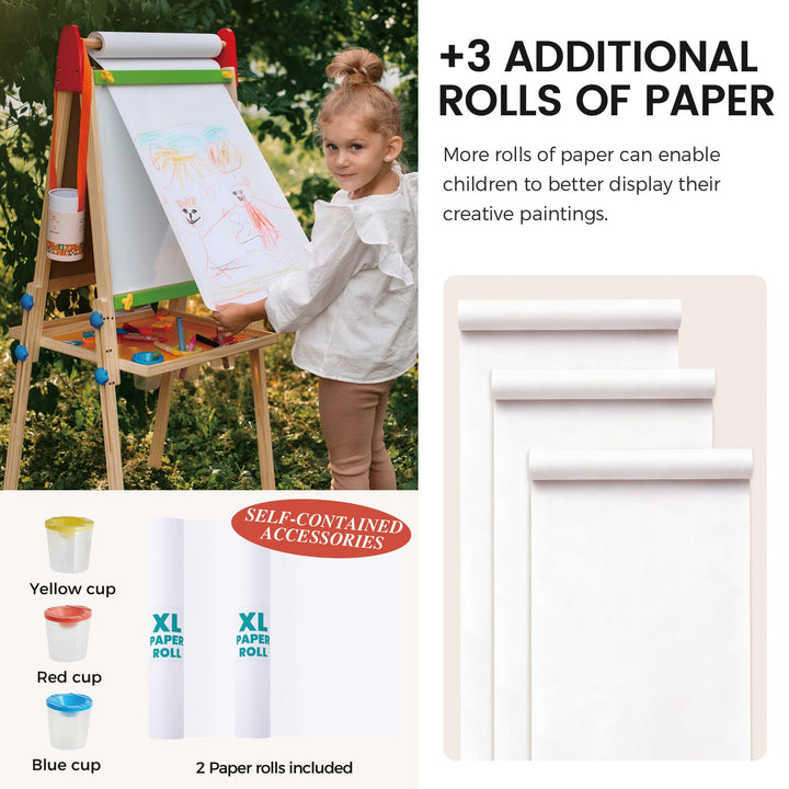 Tiny Land® 3-in-1 Art Easel &amp; Paper Roll Set