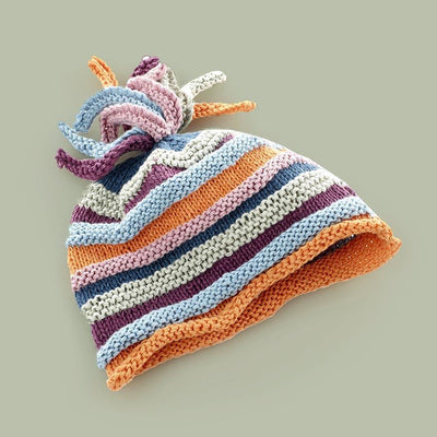 Organic Multi-Colored Striped - Baby Beanie