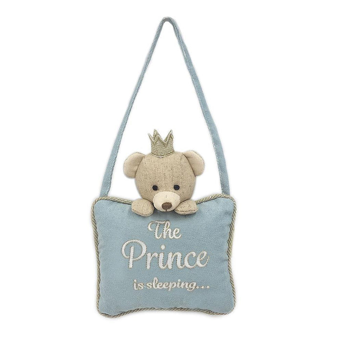Mon Ami The Prince Is Sleeping plush nursery door hanger