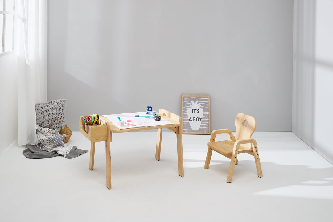 Mesasilla Kids Activities Table Set with Bear, star ,Elephant, Car,and Rabbit - Includes Chair