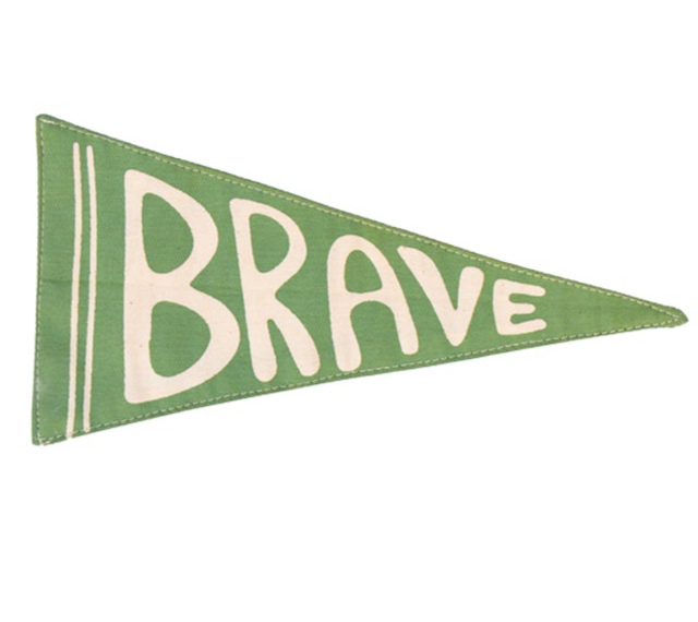 Brave Canvas Pennant | Handmade Triangle Wall Flag