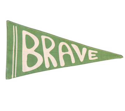 Brave Canvas Pennant | Handmade Triangle Wall Flag