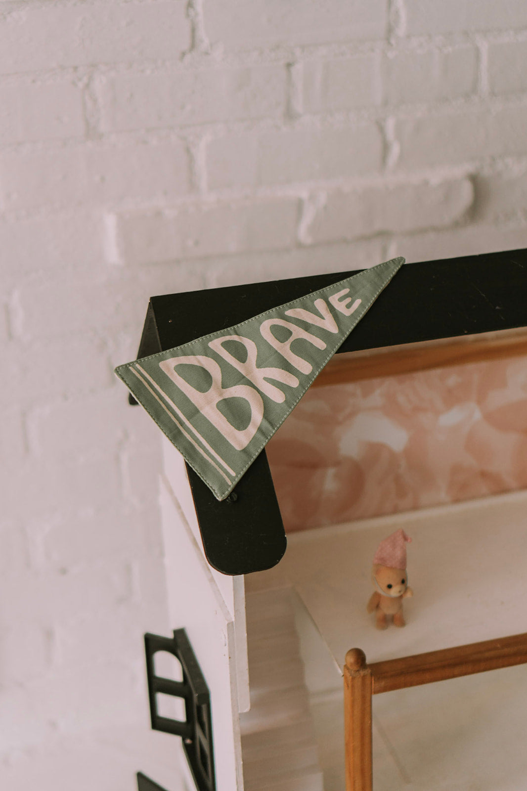 Brave Canvas Pennant | Handmade Triangle Wall Flag