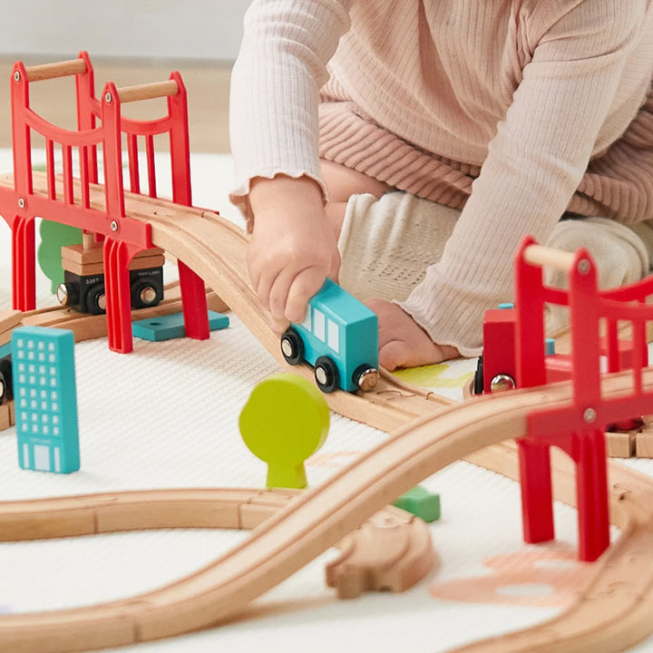Tiny Land® Wooden Train Set for Children