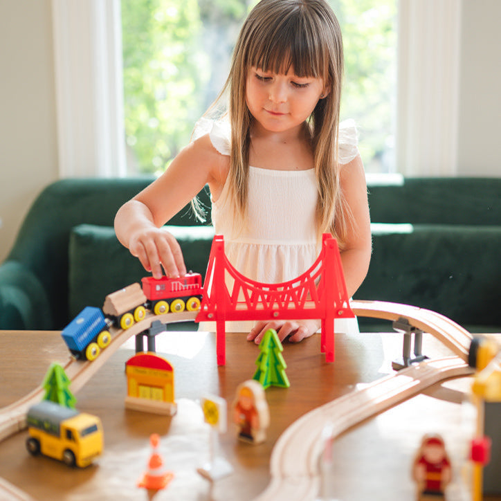 Tiny Land® Wooden Train Set for Children