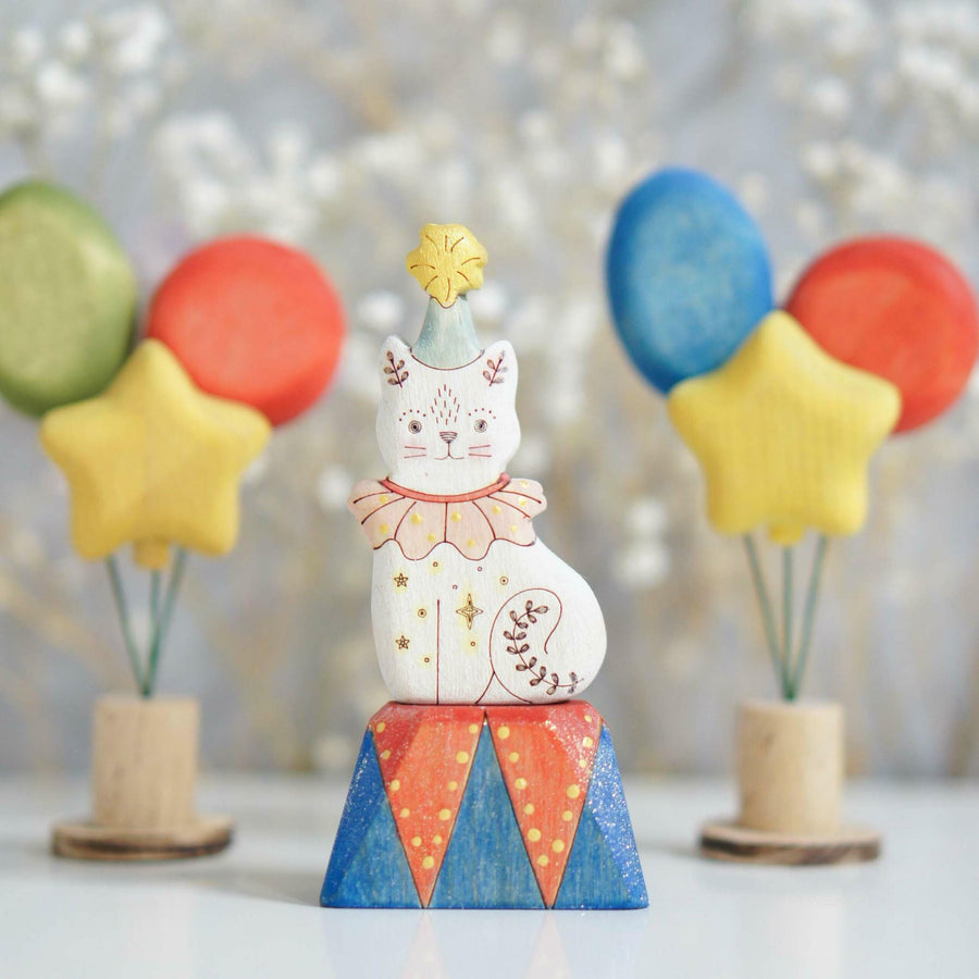 Wooden Balloon Ornament, Blue Sparkle
