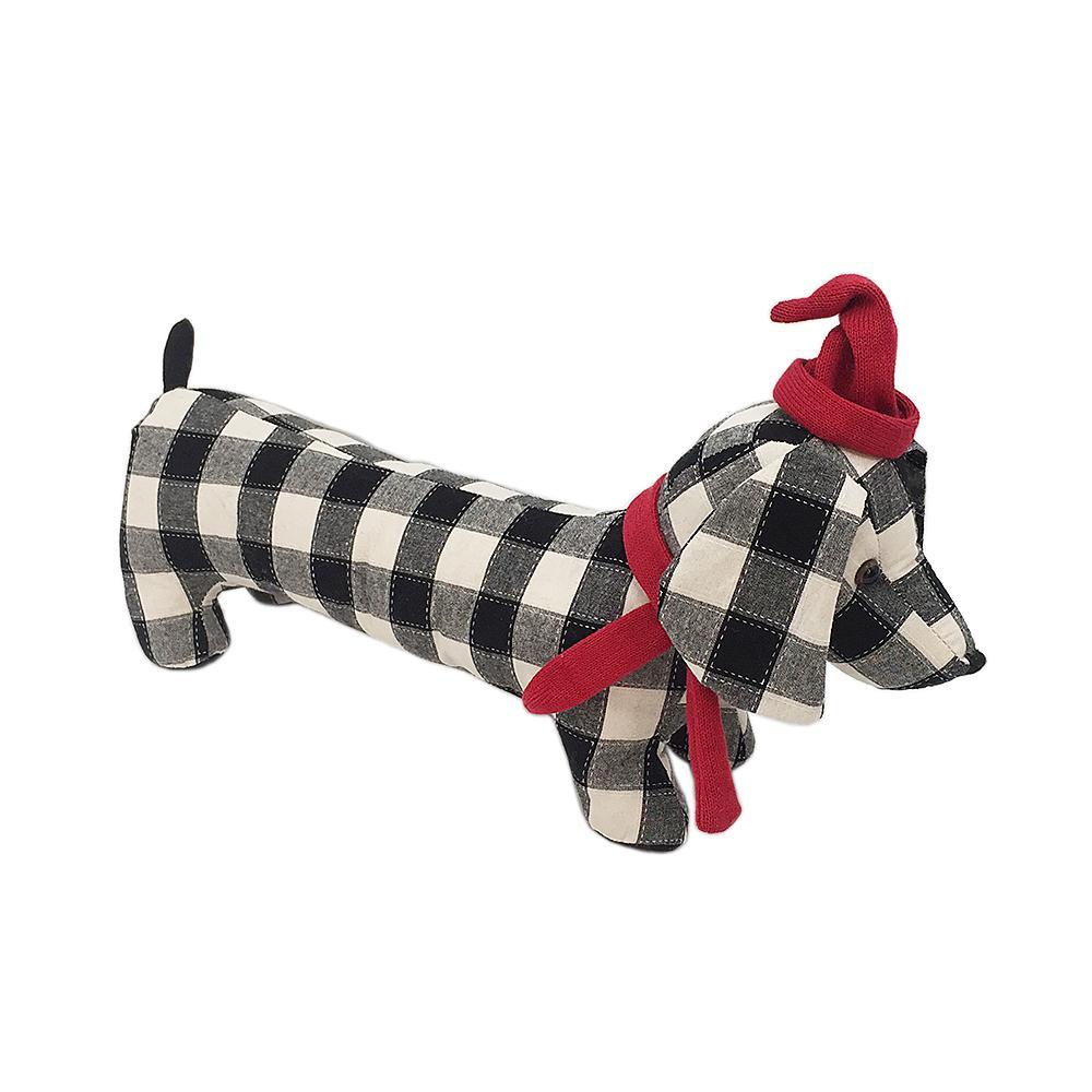 Black & White Dachsund Door Stop