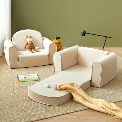 Tiny Land® GentleSnug Kid Chair - Beige White