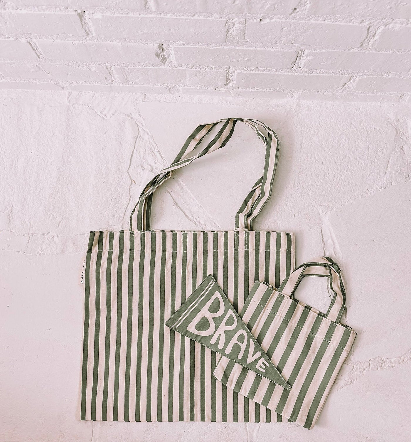 Brave Canvas Pennant | Handmade Triangle Wall Flag