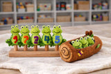 5 Little Speckled Frogs with Log Bag, Finger Puppet Set · view 2