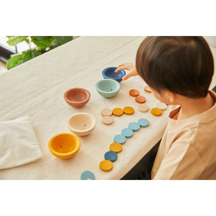 Plan Toys Sort &amp; Count Cups - Orchard