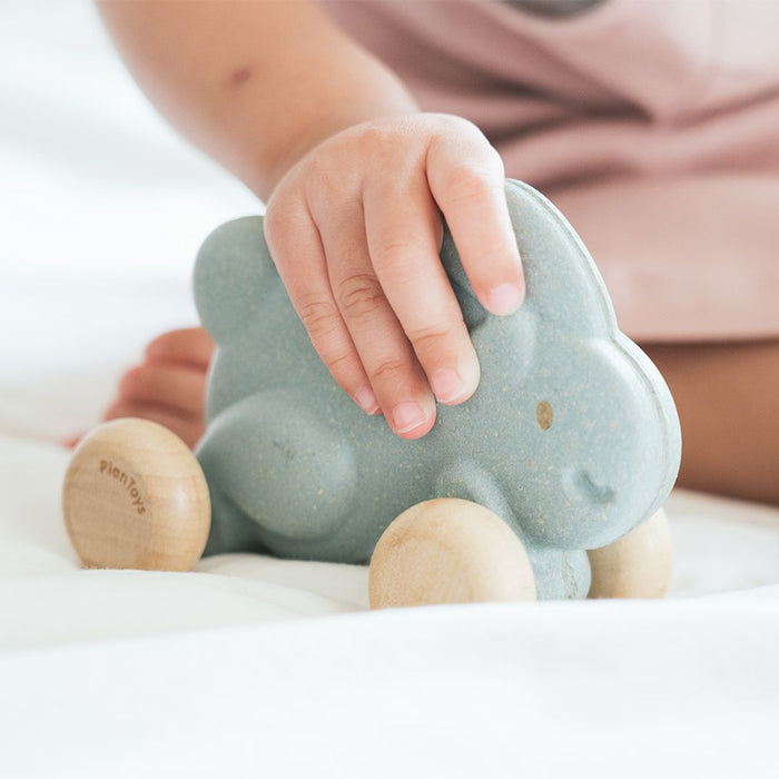 Plan Toys Push Along Bunny - Blue