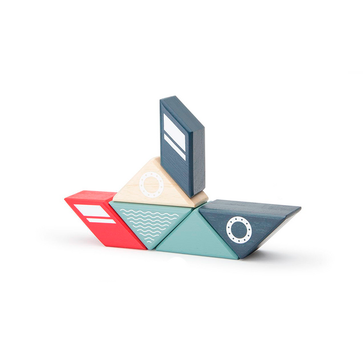 Travel Pals - Tugboat <br>Magnetic Wooden Blocks <br>6 pieces