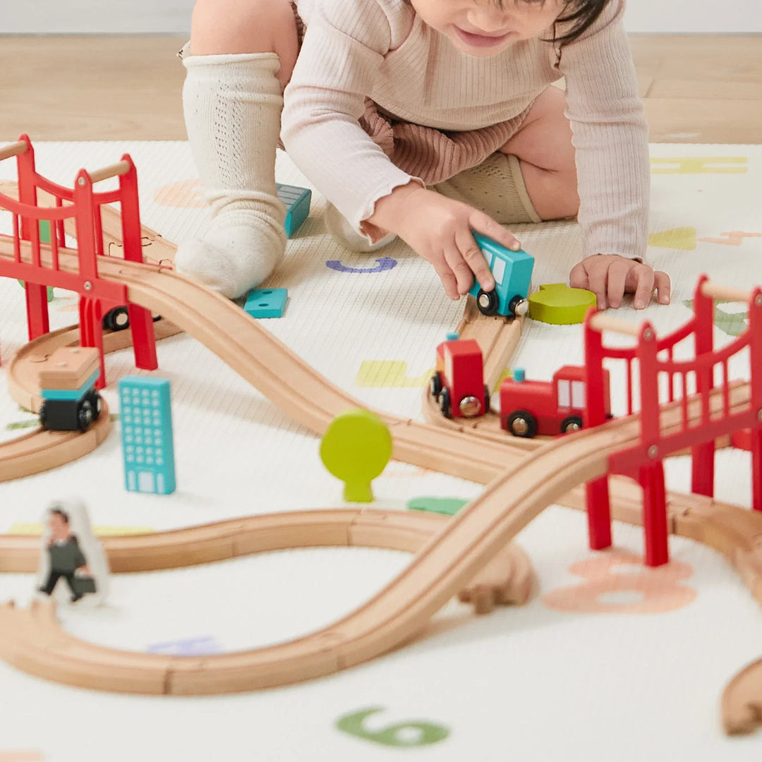 Tiny Land® Wooden Train Set for Children