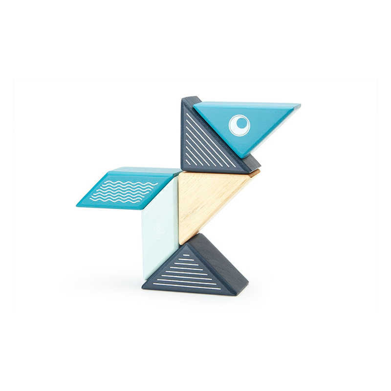Travel Pals - Whale <br>Magnetic Wooden Blocks <br>6 pieces