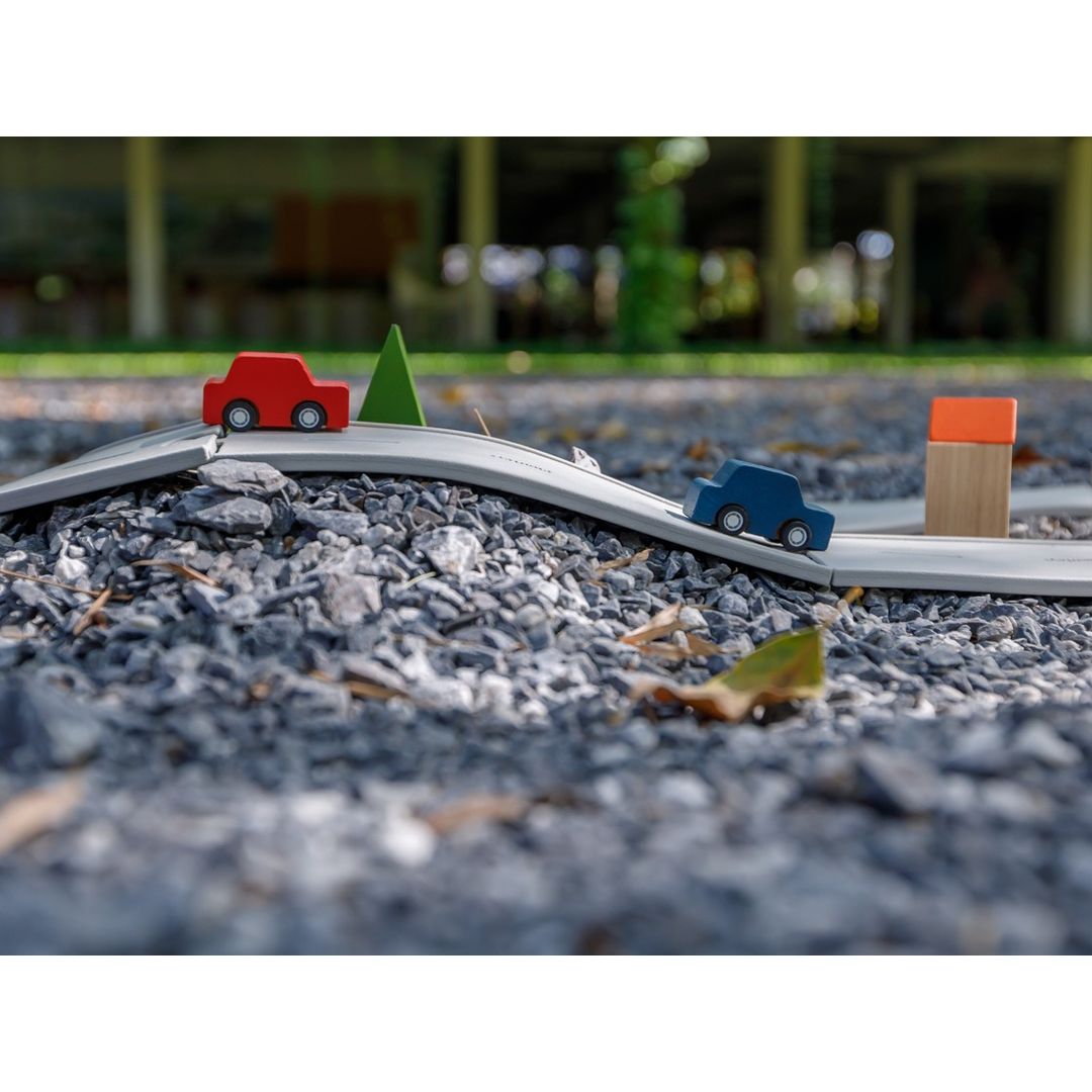 Plan Toys Rubber Road &amp; Rail Set, Medium