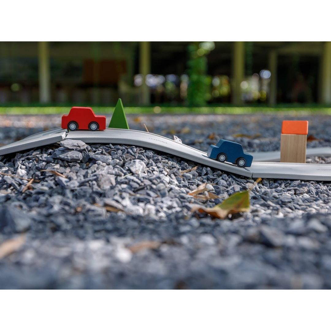 Plan Toys Rubber Road & Rail Set, Medium