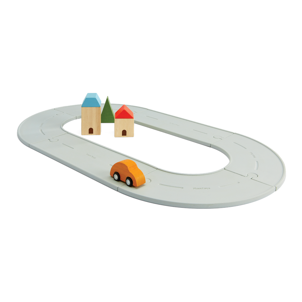 Plan Toys Rubber Road & Rail Set, Small