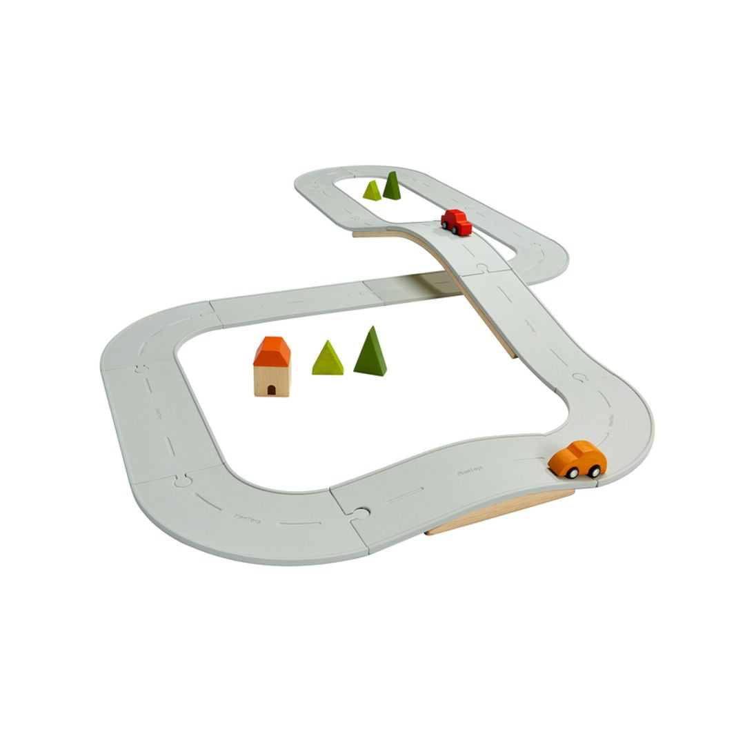 Plan Toys Rubber Road &amp; Rail Set, Large