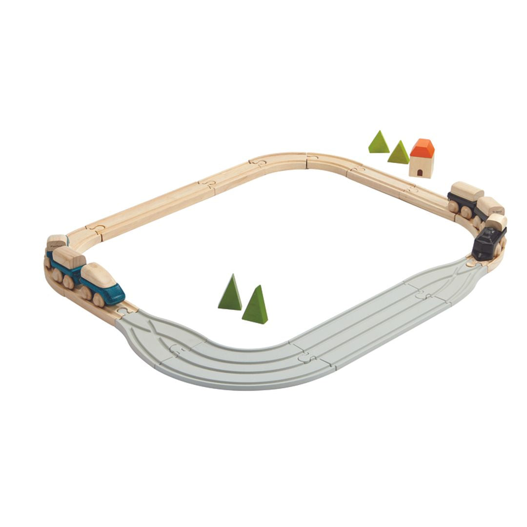 Plan Toys Rubber Road & Rail Adaptor Tracks – My Toy Wagon